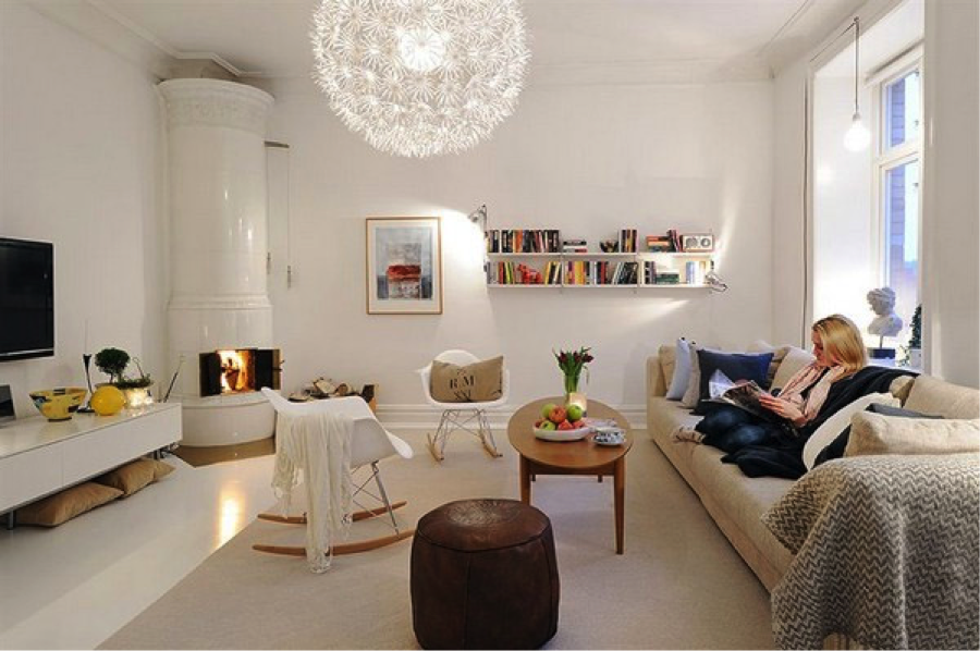 chandelier in livingroom Apartments